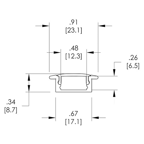 LiteStix, Short Recessed-X1, Single-Wide, 1 m from www.thelafirm.com