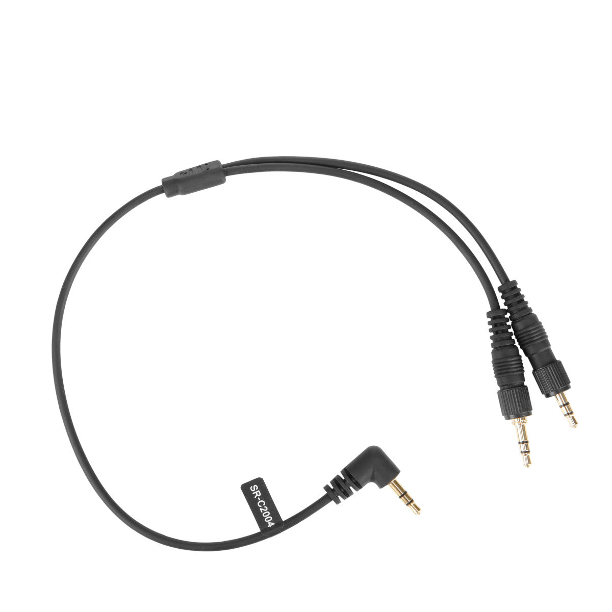 SR-C2004 Dual Locking 3.5mm TRS to Right-Angled 3.5mm TRS Y Cable for Wireless Receivers, Mics, More | The LA Firm 