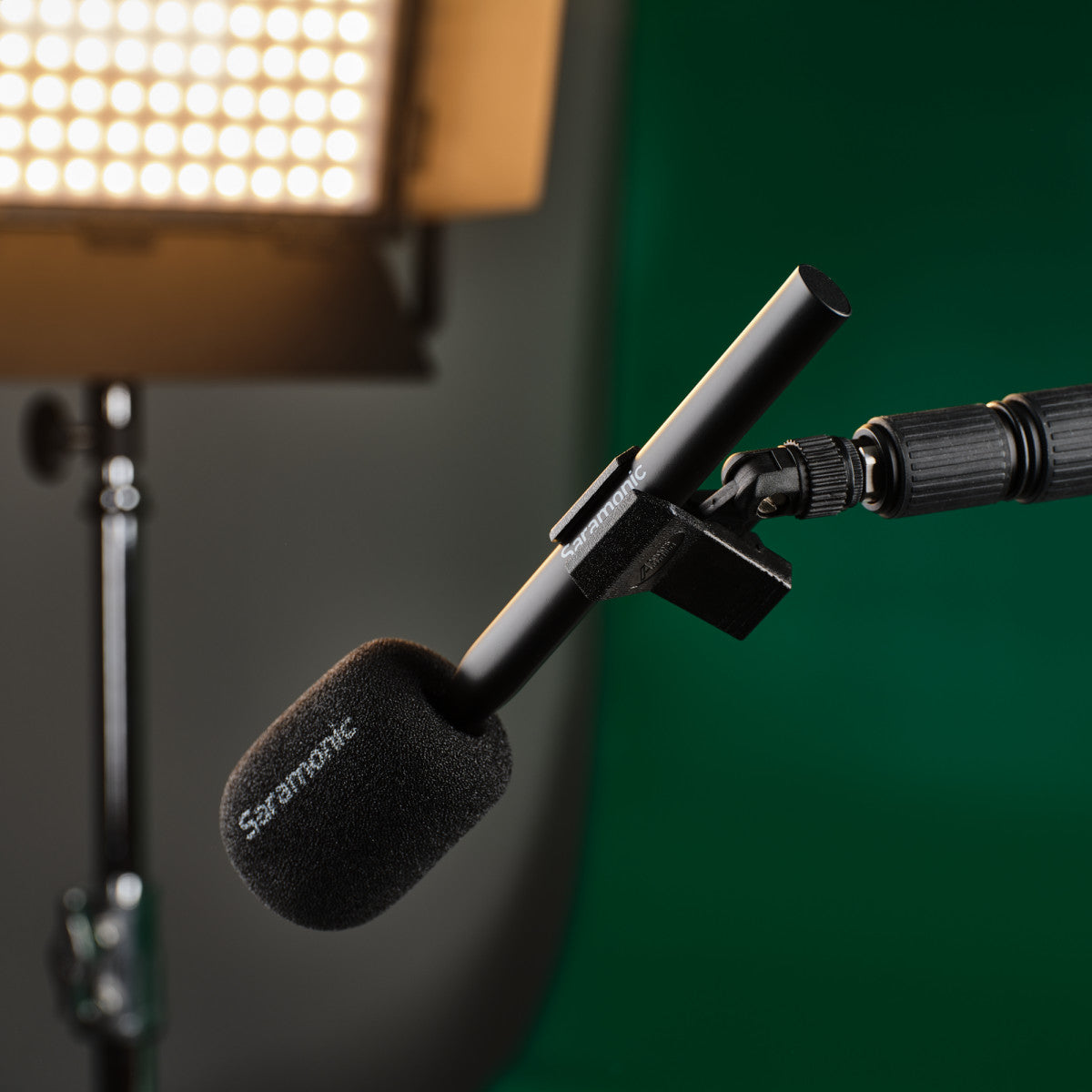 SR-MH1 Universal Handheld Holder for 2.4GHz Clip-On Microphone Transmitters w/ Windscreen | The LA Firm 