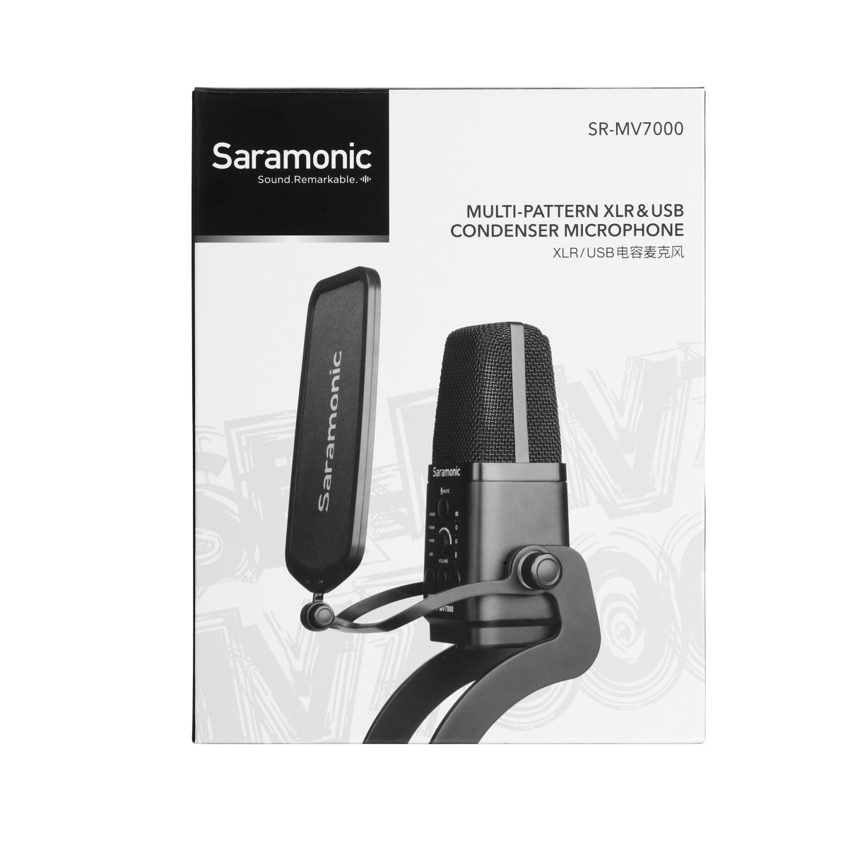 SR-MV7000 Multi-Pattern Large Diaphragm Condenser Microphone w/ USB, USB-C & Dual XLR Output Cables | The LA Firm 