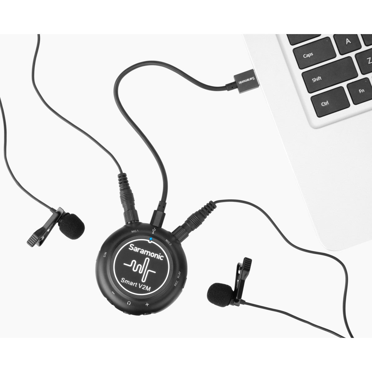 Smart V2M 2-Person Lavalier System w/ Lightning, USB-C & USB Output Cables for Mobile & Computers | The LA Firm 