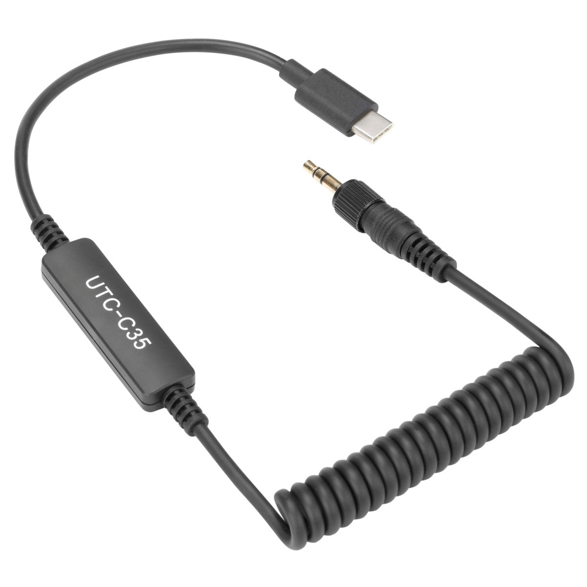 UTC-C35 Locking 3.5mm TRS Male to USB-C Out Cable w/ A-to-D for iPhone 15, Android, Computers, iPad | The LA Firm 
