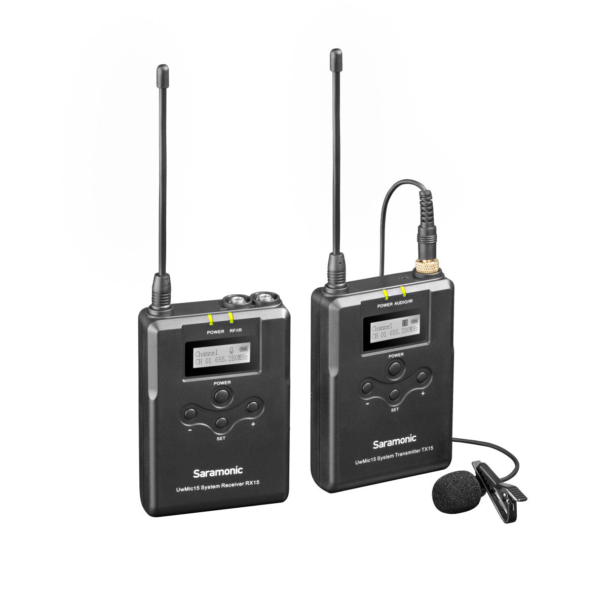 UwMic15 16-Ch UHF Wireless Lavalier Microphone System w/ Portable Camera-Mountable Wireless Receiver | The LA Firm 