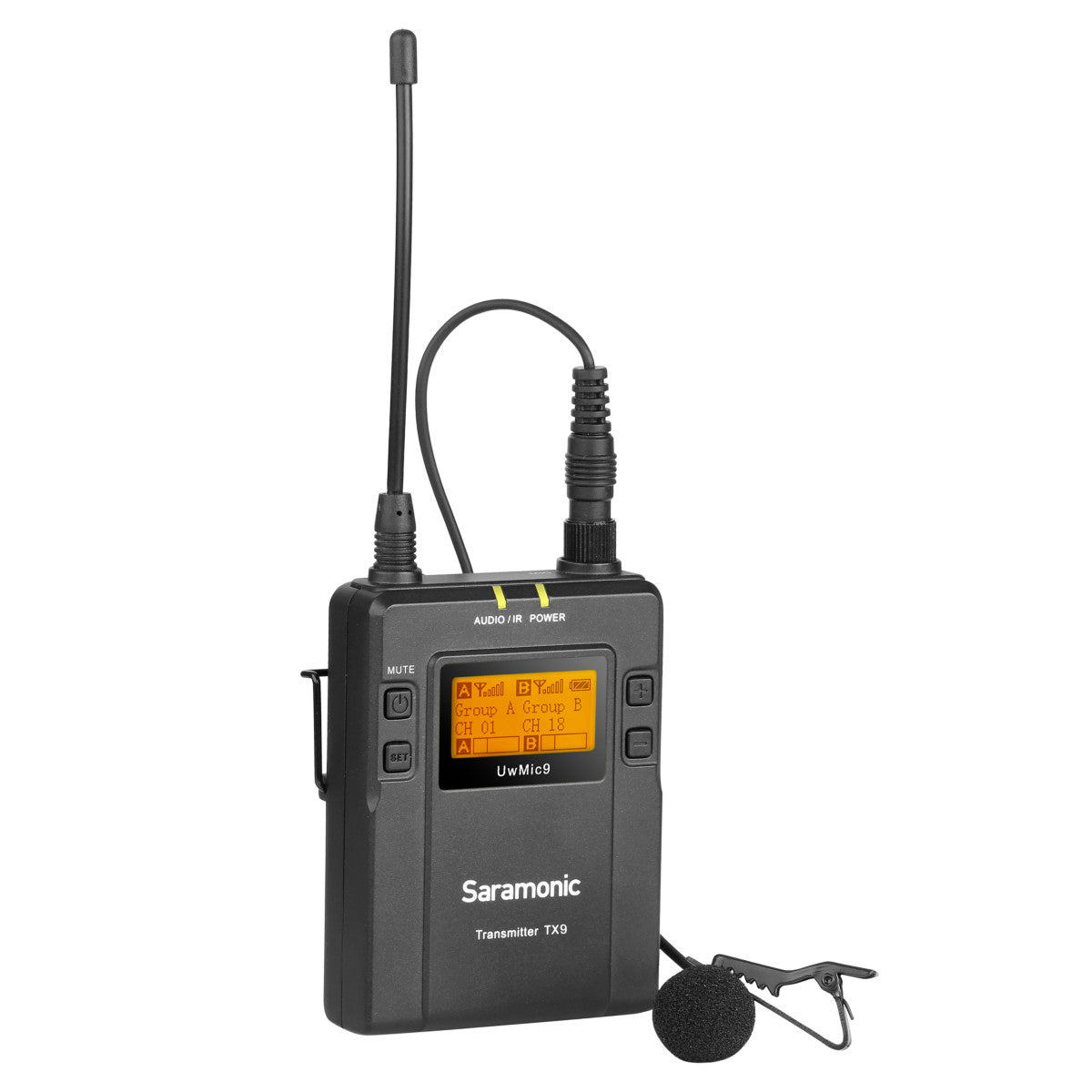 UwMic9 TX9 UHF Bodypack Transmitter & SR-M1 Omnidirectional Clip-On Lavalier for UwMic9 Receivers | The LA Firm 