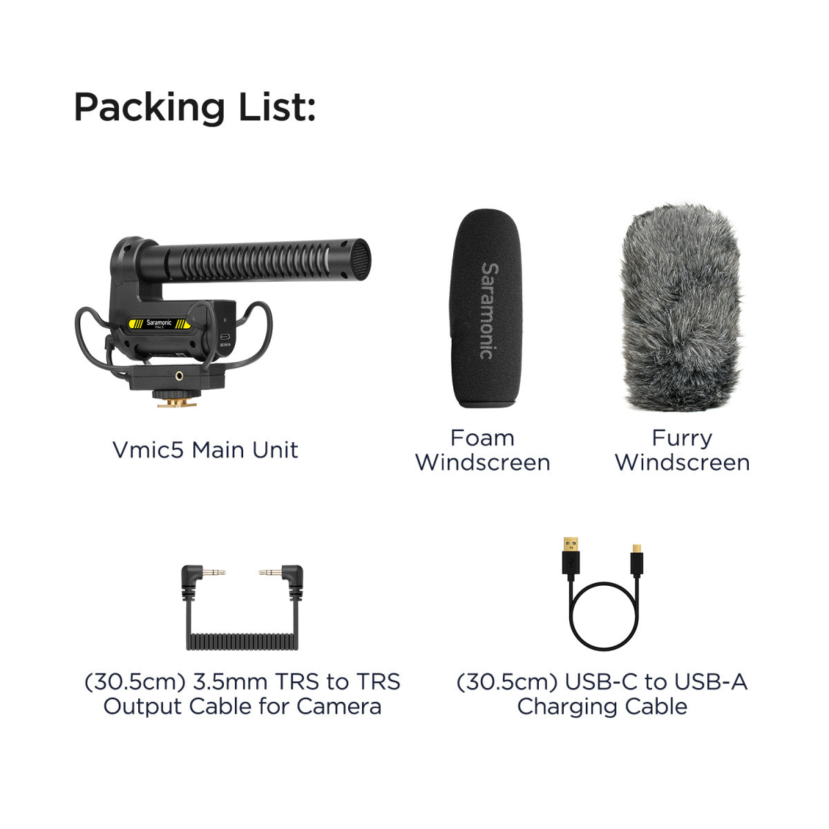 Vmic5 On-Camera Supercardioid Shotgun Mic w/ Headphone Out, Furry Windscreen, 150hr Battery & More | The LA Firm 