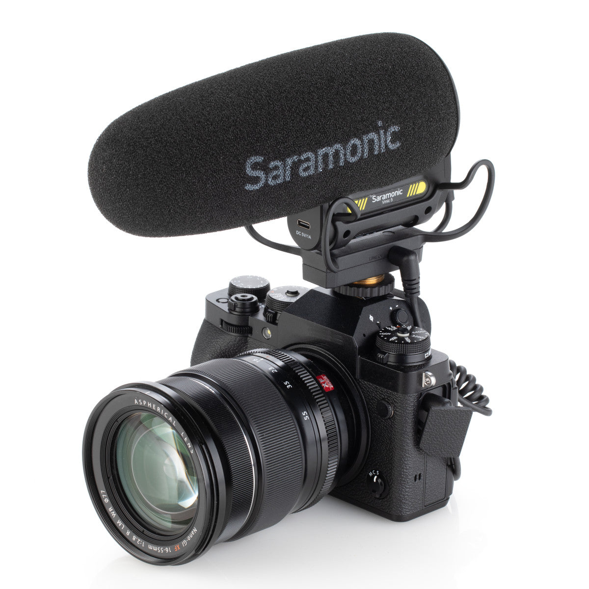 Vmic5 On-Camera Supercardioid Shotgun Mic w/ Headphone Out, Furry Windscreen, 150hr Battery & More | The LA Firm 
