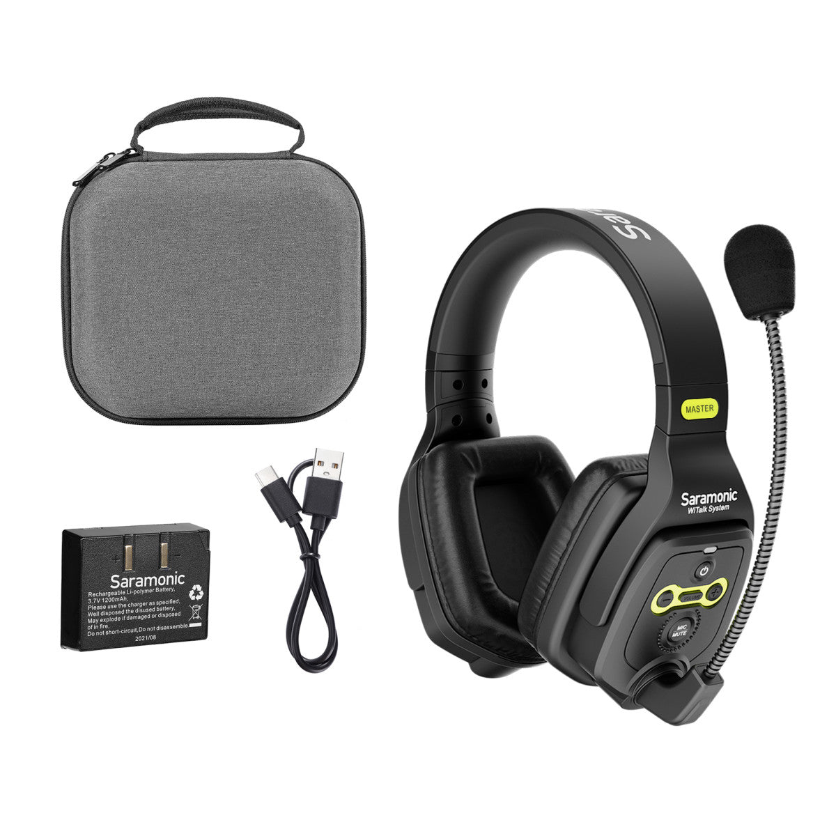 WiTalk-DMH Dual-Ear Wireless Intercom Master Headset for the WiTalk Intercom System & Carry Case | The LA Firm