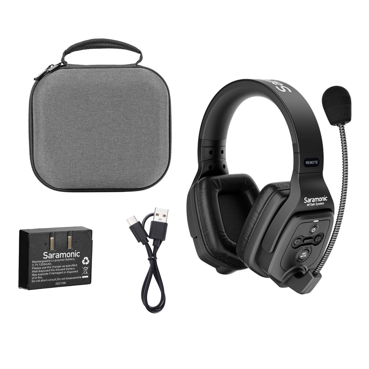 WiTalk-DRH Dual-Ear Wireless Intercom Remote Headset for the WiTalk Intercom System & Carry Case | The LA Firm 