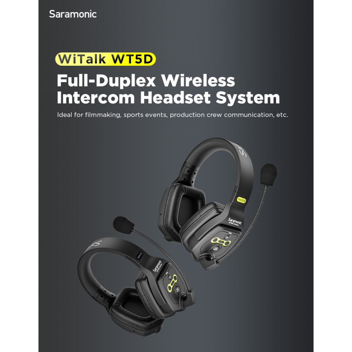 WiTalk-WT5D 5-Person Full-Duplex 1.9GHz Wireless Dual-Ear Headset Intercom System with Hard Case | The LA Firm