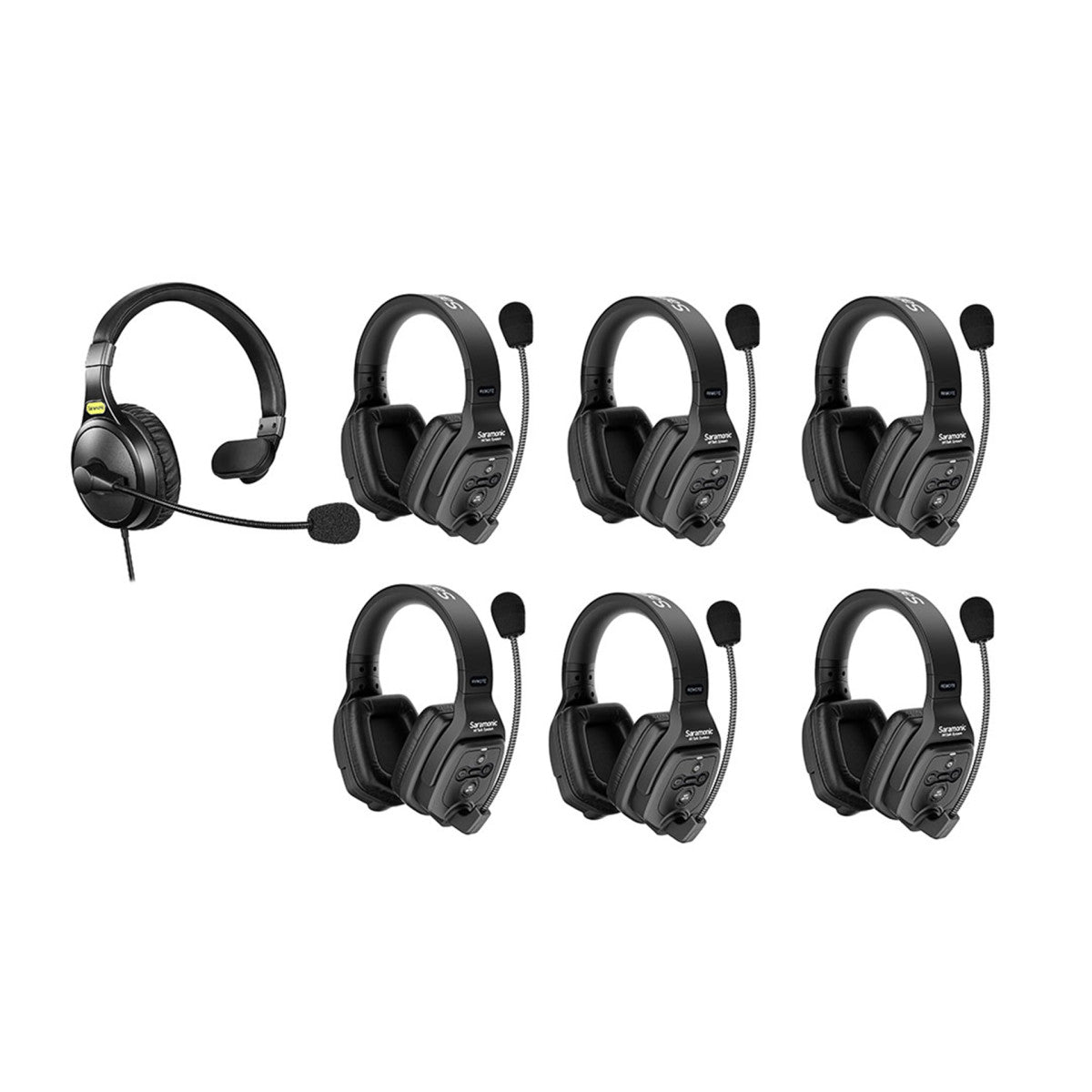 WiTalk-WT7D 7-Person Full-Duplex 1.9GHz Wireless Dual-Ear Headset Intercom System with Hub & Case | The LA Firm