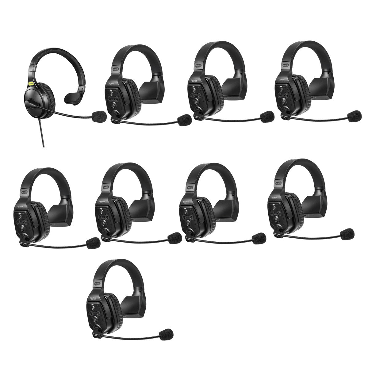 WiTalk-WT9S 9-Person Full-Duplex 1.9GHz Wireless Single-Ear Headset Intercom System with Hub & Case | The LA Firm