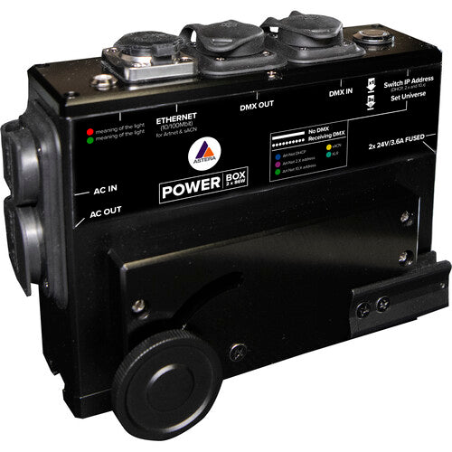 PB15 PowerBox: Power Supply to charge or install 8 PixelBricks. Also allows wired data transfer from DMX, Artnet and SACN sources. from www.thelafirm.com