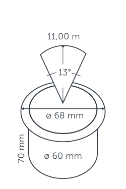 BIG FLUX NARROW Black 60mm - 12V/21V - 4.2 VA - Ring 68 BL from www.thelafirm.com