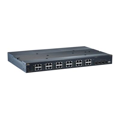 EtherWAN 24-port 10/100/1000BASE-T(X) PoE + 4-port 1000BASE SFP Ethernet Switch | The LA Firm