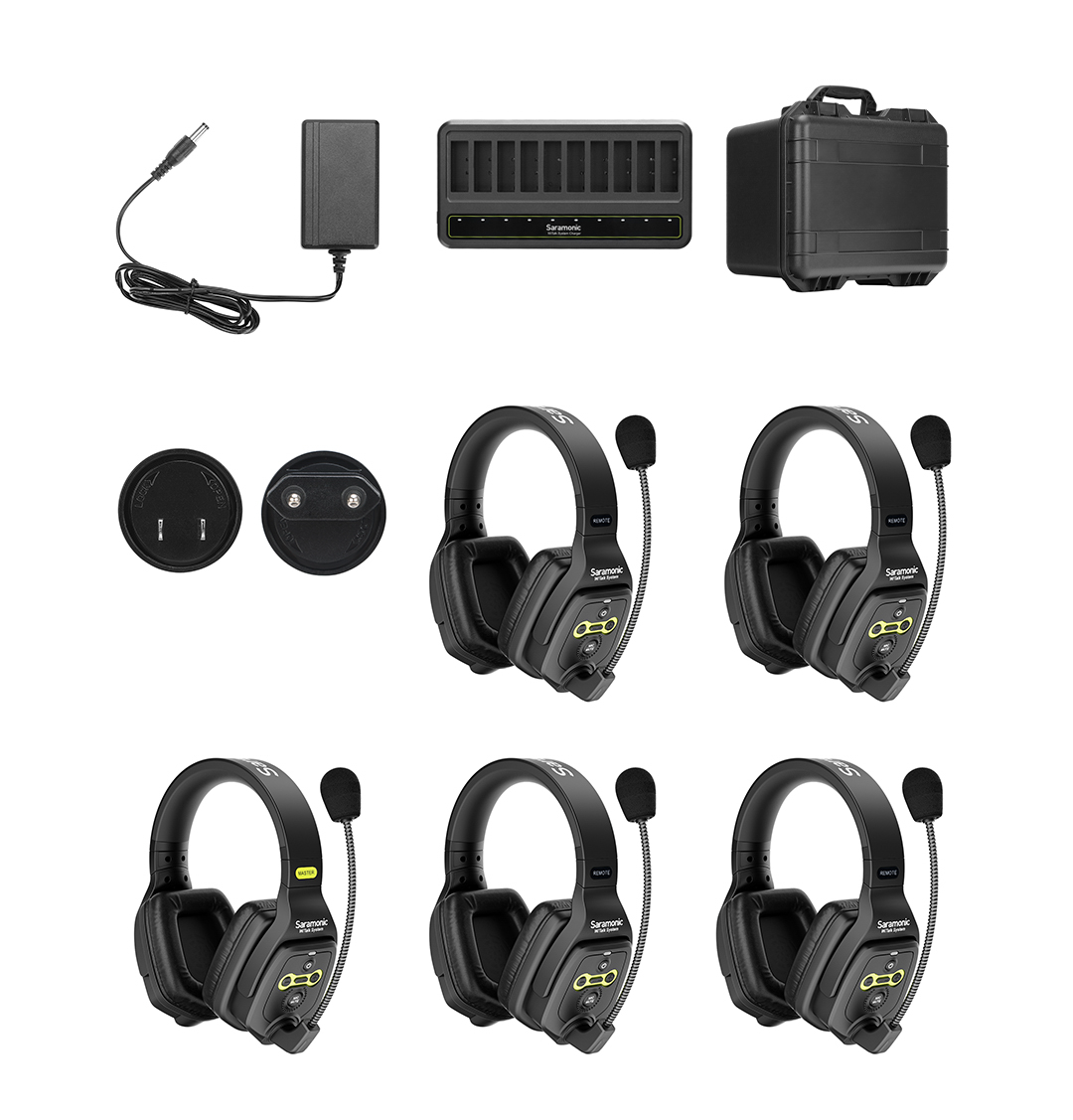 WiTalk-WT5D 5-Person Full-Duplex 1.9GHz Wireless Dual-Ear Headset Intercom Sy... â€“ Saramonic audio gear at The LA Firm