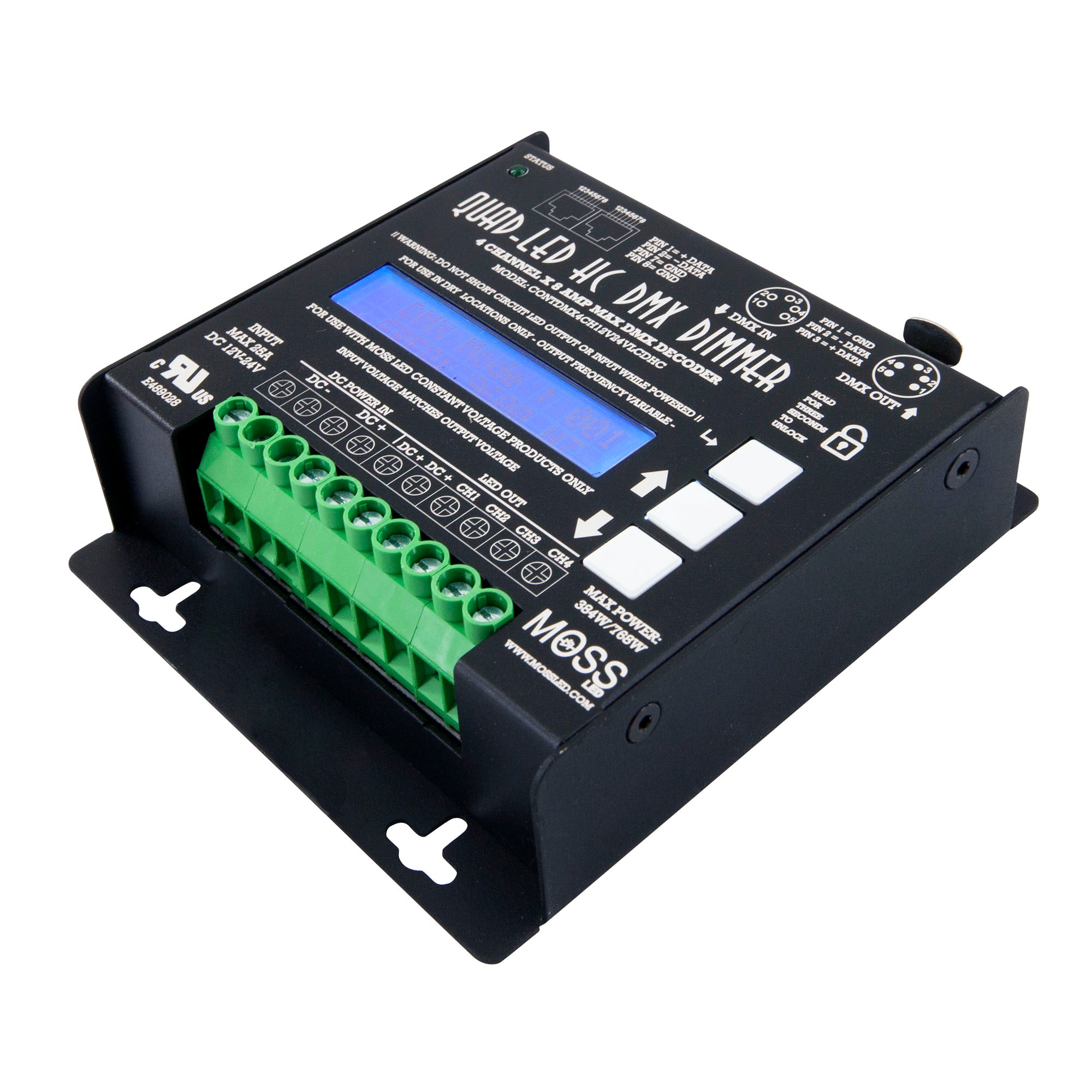 Quad-LED High Current DMX - 4 Channel Dimmer from www.thelafirm.com