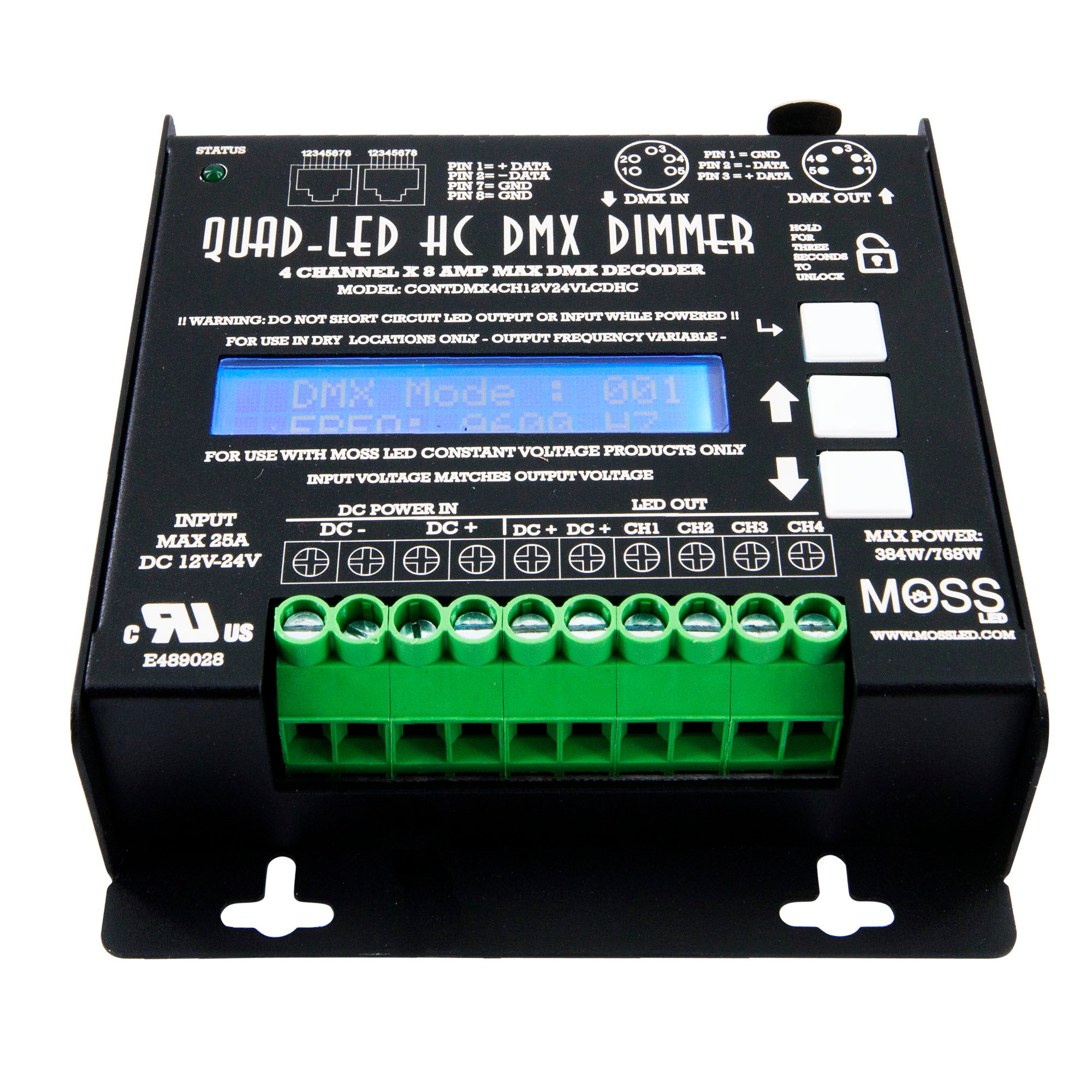 Quad-LED High Current DMX - 4 Channel Dimmer from www.thelafirm.com