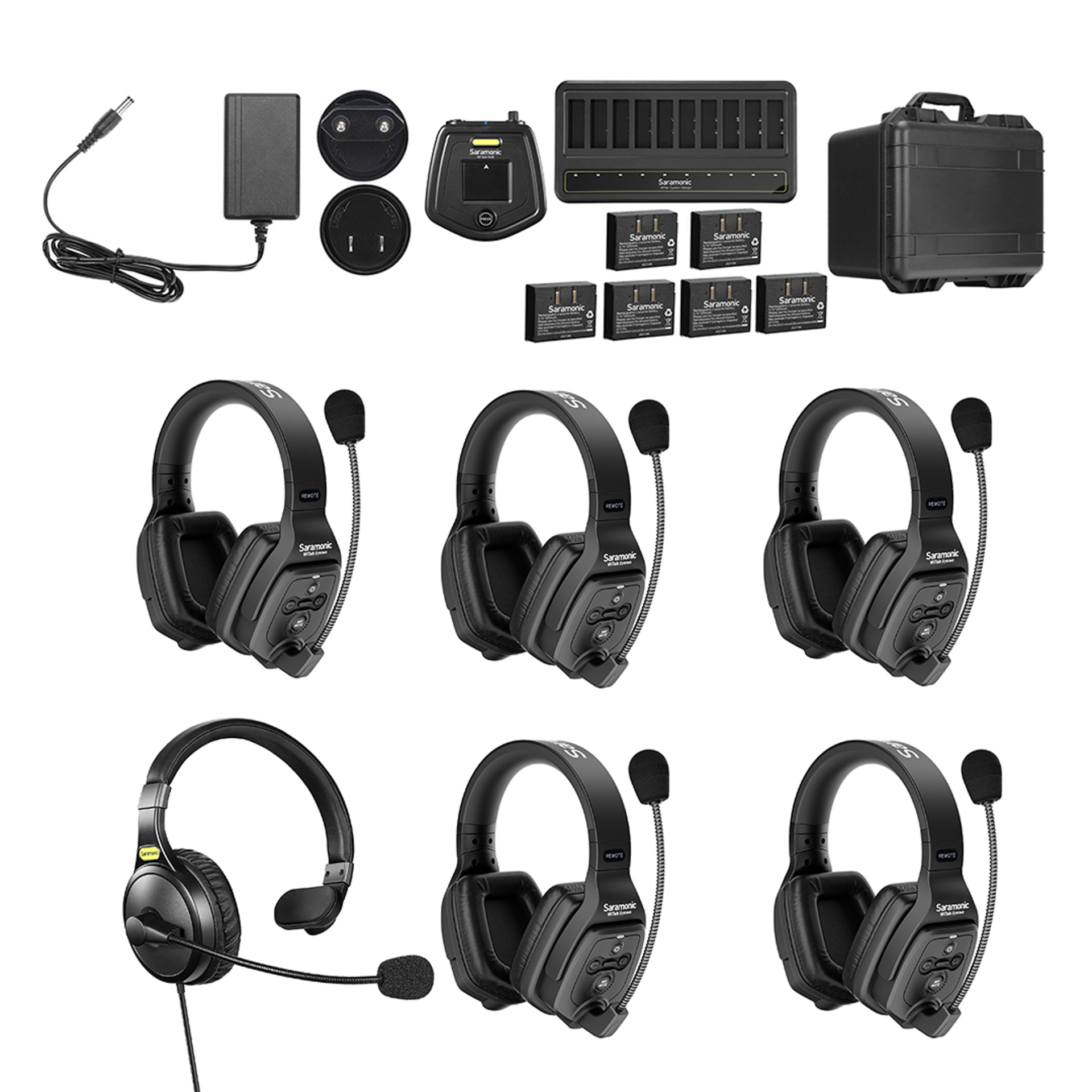 WiTalk-WT6D 6-Person Full-Duplex 1.9GHz Wireless Dual-Ear Headset Intercom Sy... â€“ Saramonic audio gear at The LA Firm