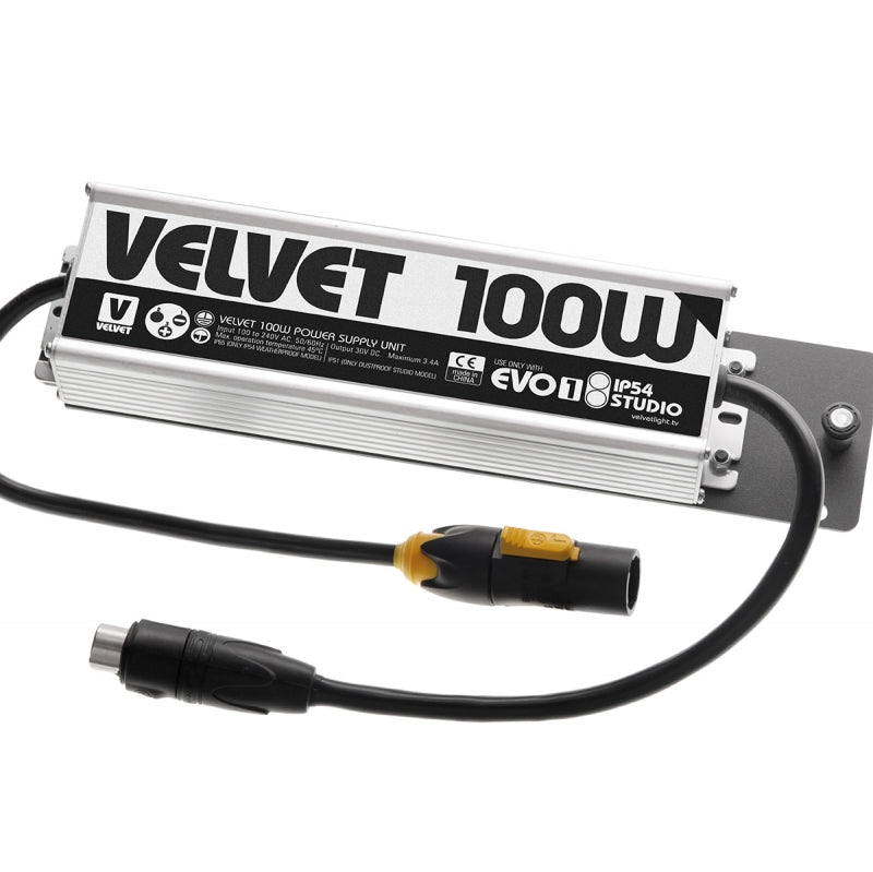 VELVET 100W Weatherproof AC Power Supply and Mount with Power Cable for EVO 1 IP54