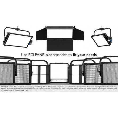 PROLIGHTS ECL Panel TWC - 740w driven @ 430w RGB + Warm White LED Soft Light, 34,236 lm, 102°, 8 section pixel control, DMX 512 and Wireless DMX Control (LumenRadio and W-DMX) from www.thelafirm.com