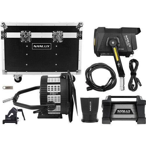 NANLUX Evoke 1200B Spot Light with FL-35YK Fresnel Lens and ROAD Case from www.thelafirm.com