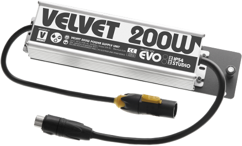 VELVET 200W Weatherproof AC Power Supply and Mount with Power Cable for EVO 2 IP54