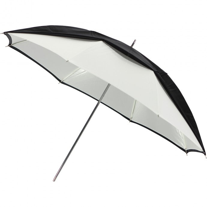 Westcott Convertible Umbrella - Optical White Satin with Removable Black Cover (32")