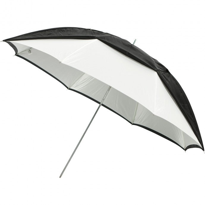 Westcott Convertible Umbrella - Optical White Satin with Removable Black Cover (45")