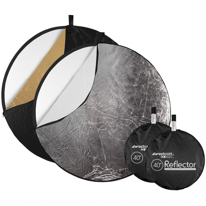 Westcott Collapsible 5-in-1 Reflector Kit with Gold Surface (2-pack, 40")