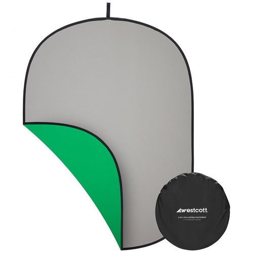 Westcott Collapsible 2-in-1 Gray & Green Screen Backdrop (5' x 6.5')