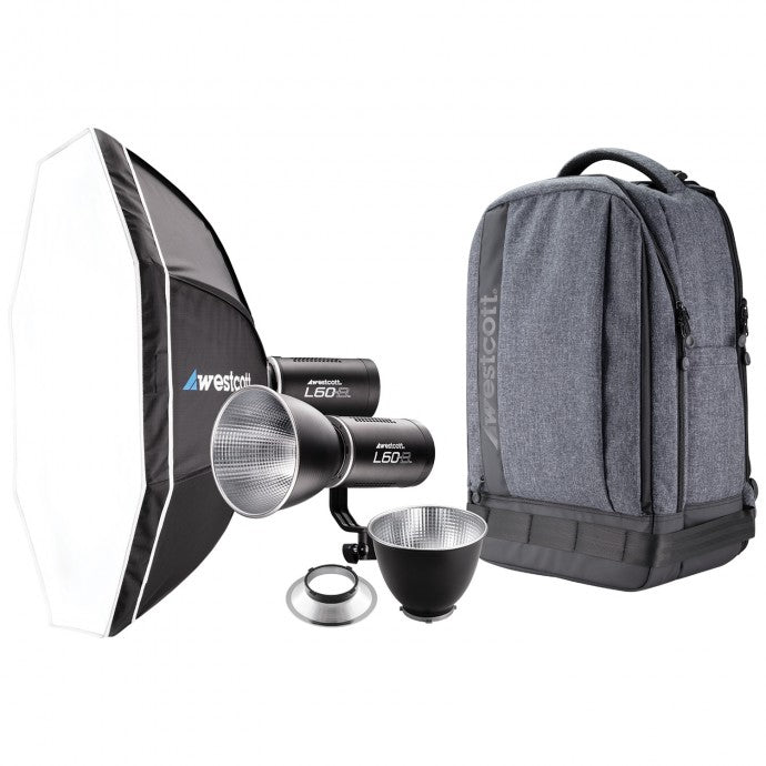 Westcott L60-B Bi-Color COB LED 2-Light Backpack Kit