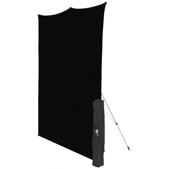 Westcott X-Drop Wrinkle-Resistant Backdrop Kit - Rich Black (5' x 7')