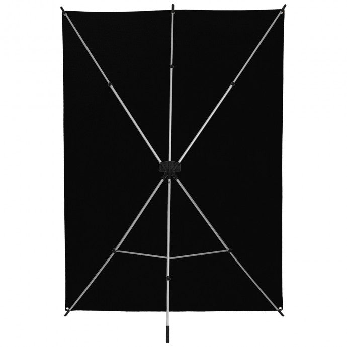 Westcott X-Drop Wrinkle-Resistant Backdrop Kit - Rich Black Sweep (5' x 12')