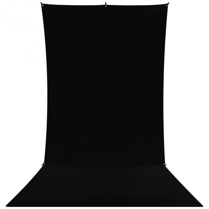 Westcott X-Drop Wrinkle-Resistant Backdrop Kit - Rich Black Sweep (5' x 12')