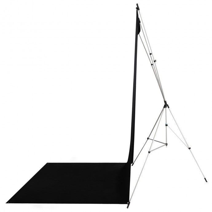 Westcott X-Drop Wrinkle-Resistant Backdrop Kit - Rich Black Sweep (5' x 12')