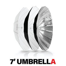 Load image into Gallery viewer, HUDSON SPIDER 7 FT UMBRELLA 4 PACK (Silver Bounce, White Bounce, White Diffusion &amp; Gold Bounce) from www.thelafirm.com