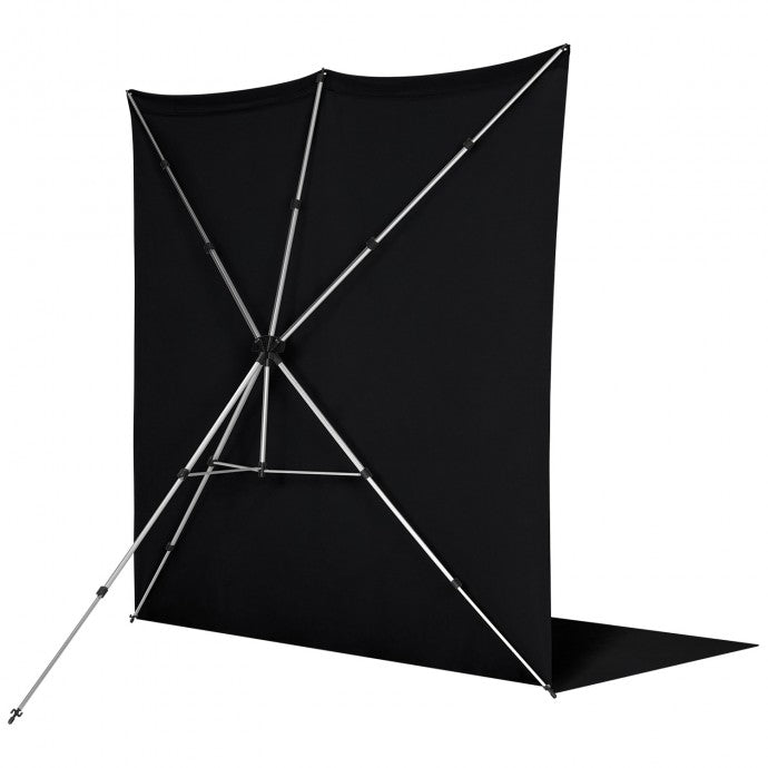 Westcott X-Drop Pro Wrinkle-Resistant Backdrop Kit - Rich Black Sweep (8' x 13')