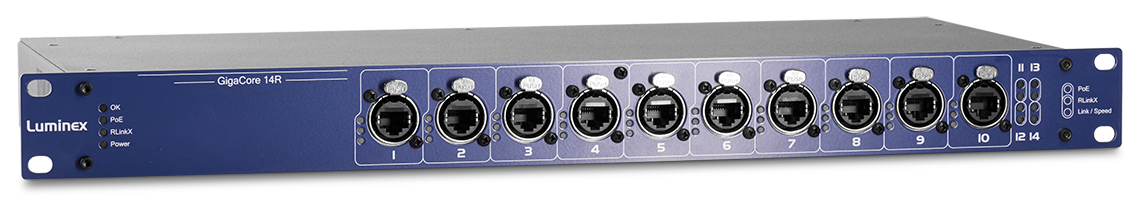 Luminex GigaCore 14R with PoE supply  (160W) Rev A from www.thelafirm.com