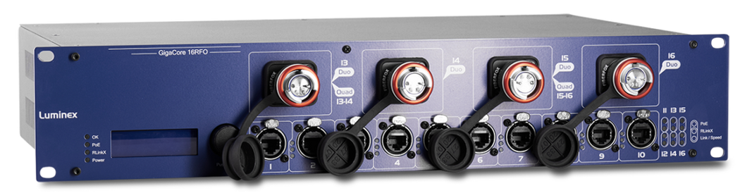 Luminex GigaCore 16RFO (FiberCo Mini 4 ch SMF) from www.thelafirm.com