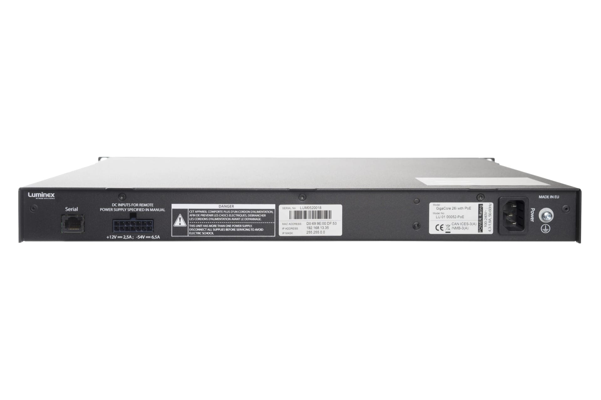 Luminex GigaCore 26i with PoE (370W) Rev A from www.thelafirm.com