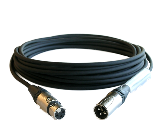 Extension Cable, high-flex rubber, 2 x 2.5 sqmm, XLR 3pole male, XLR 3pole female, 7.5 m from www.thelafirm.com