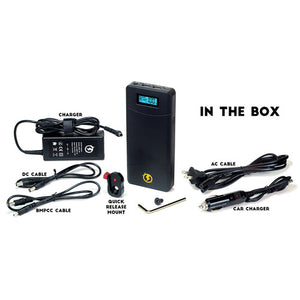 Juicebox External Battery for First Gen Blackmagic Cameras (Includes 14V, 3A Rapid Smart Charger, Car Charger and DC Power Cables)