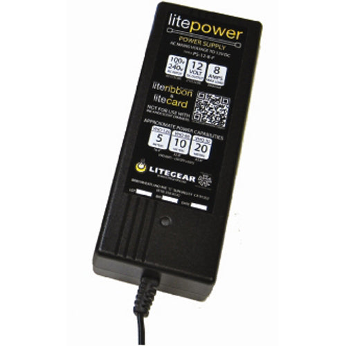 LiteGear Power Supply, Desktop, 12V DC, 8A, 96W