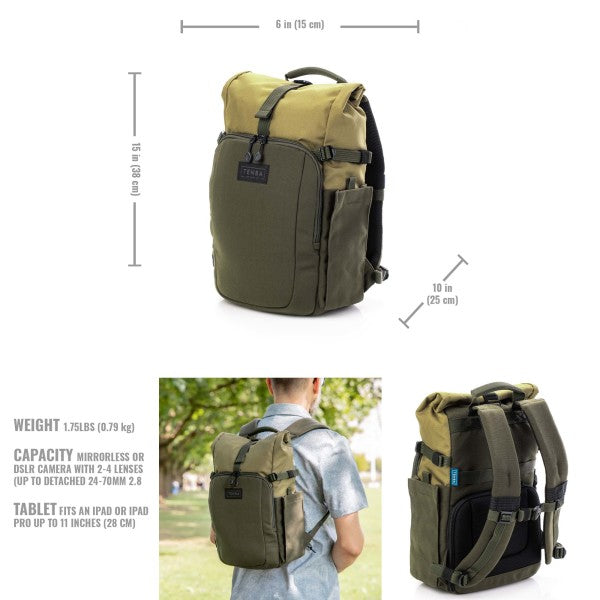 Tenba Fulton v2 10L Backpack - Tan/Olive from www.thelafirm.com