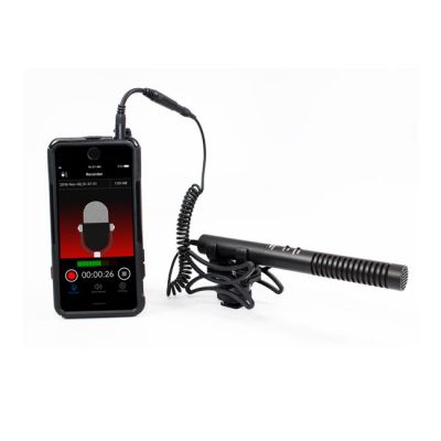 2-position shotgun mic w/ TRRS adapter for iOS from www.thelafirm.com