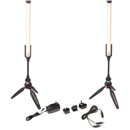 PIPELINE REPORTER Kit 5600 K (no case), incl. 2 1-foot tubes, 2 stands, 2 extenders, 2 dimmers, split cable dc 2.1 2 meter, PSU 25W & world adaptors from www.thelafirm.com