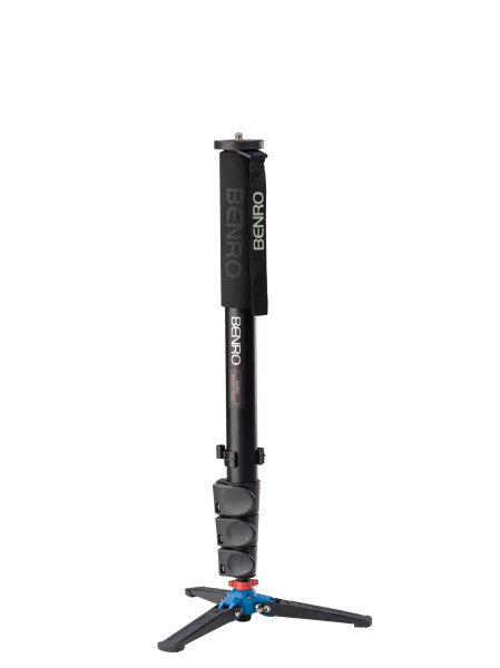 Benro A48FD Series 4 AL Monopod with Locking 3-Leg Base - 4 Leg Sections, Flip Lock Leg Release from www.thelafirm.com