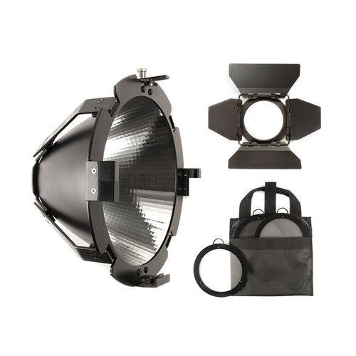 Hive Lighting Super Spot Reflector Kit (Super Spot Reflector Attachment, 9.5'' Barndoors and 3 Lens Set (Medium, Wide, Super Wide) with Bag)