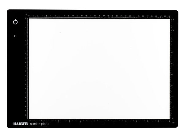 Kaiser Slimlite Panel 10.5x15.5 LED Light Box, 5000K, dimmable, mains or batt operation, incl mains adapter/charger. Illuminated area 32x22.8 cm (12.6x9.0 in) from www.thelafirm.com