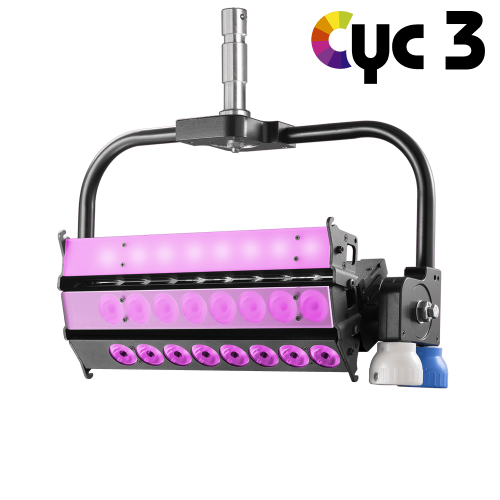 VELVET Cyc 3 Color Studio Asymmetrical Articulated LED with on - Board AC Control Yoke